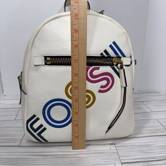 $198 NWOT FOSSIL MEGAN LEATHER MINI LILY WHITE BACKPACK - Picture 8 of 11